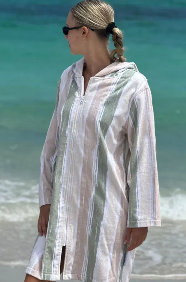 Women Back Beach Co Island Hooded Towelling Robe L/XL