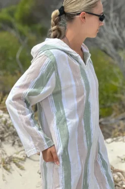 Women Back Beach Co Island Hooded Towelling Robe L/XL