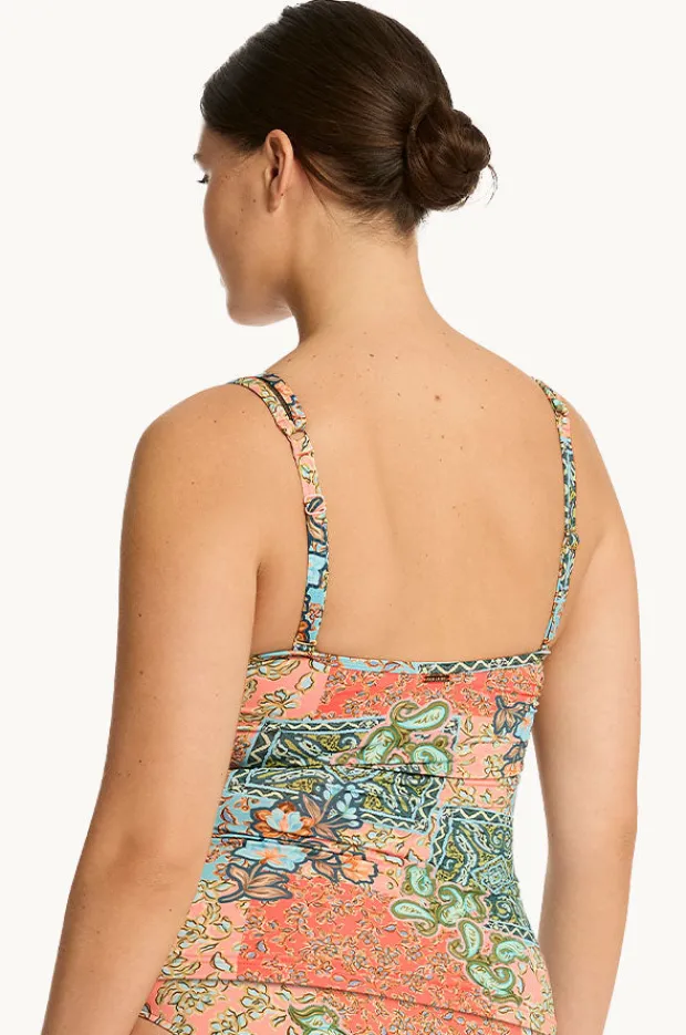Women Sea Level Java Spliced Longline Tri Tankini Separate