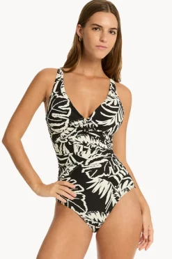 Women Sea Level Jungle Book Cross Front One Piece