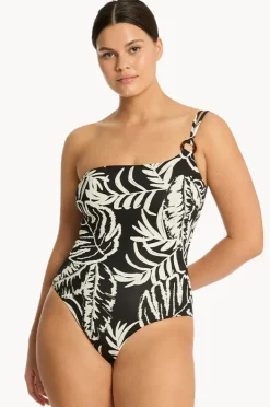 Women Sea Level Jungle Book One Shoulder Ring One Piece