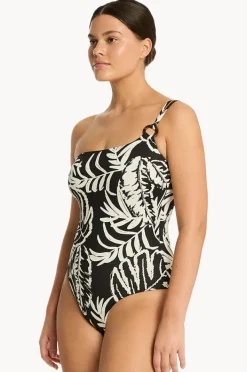 Women Sea Level Jungle Book One Shoulder Ring One Piece