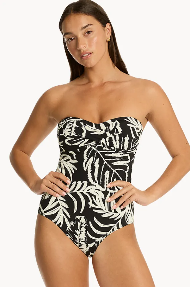 Women Sea Level Jungle Book Twist Bandeau One Piece