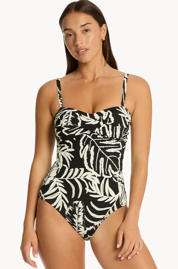 Women Sea Level Jungle Book Twist Bandeau One Piece