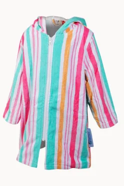 Back Beach Co Kids Hawaiian Stripe Hooded Towel Robe 3-5Y