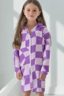 BOY Back Beach Co Kids Ocean Drifter Hooded Towelling Robe 5-7Y