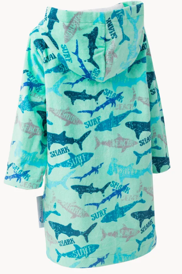 BOY Back Beach Co Kids Sharky Hooded Towelling Robe 5-7Y