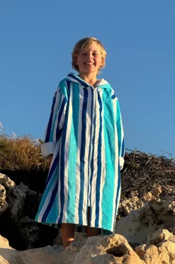BOY Back Beach Co Kids Stripe Hooded Towelling Robe 5-7Y