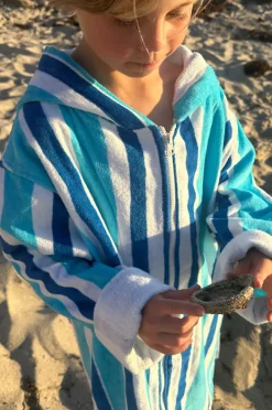 BOY Back Beach Co Kids Stripe Hooded Towelling Robe 7-11Y