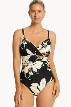 Women Sea Level La Luna DD/E Cup Wrap Front One Piece