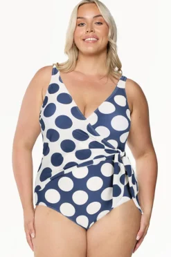 Women Capriosca Large Polka Dot Tie Waist One Piece