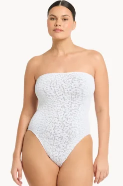 Women Bond-eye Leopard Fane Bandeau One Piece
