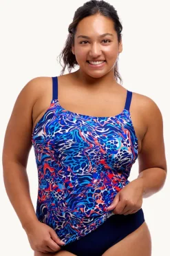 Women Funkita Mad Cat Scoop Neck Tankini Separate