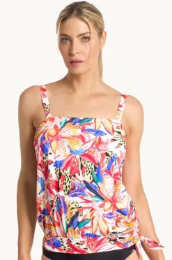 Women Jantzen Mandalay Bandeau Blouson Tankini Separate