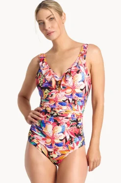 Women Jantzen Mandalay DD/E Cup Mesh Frill One Piece