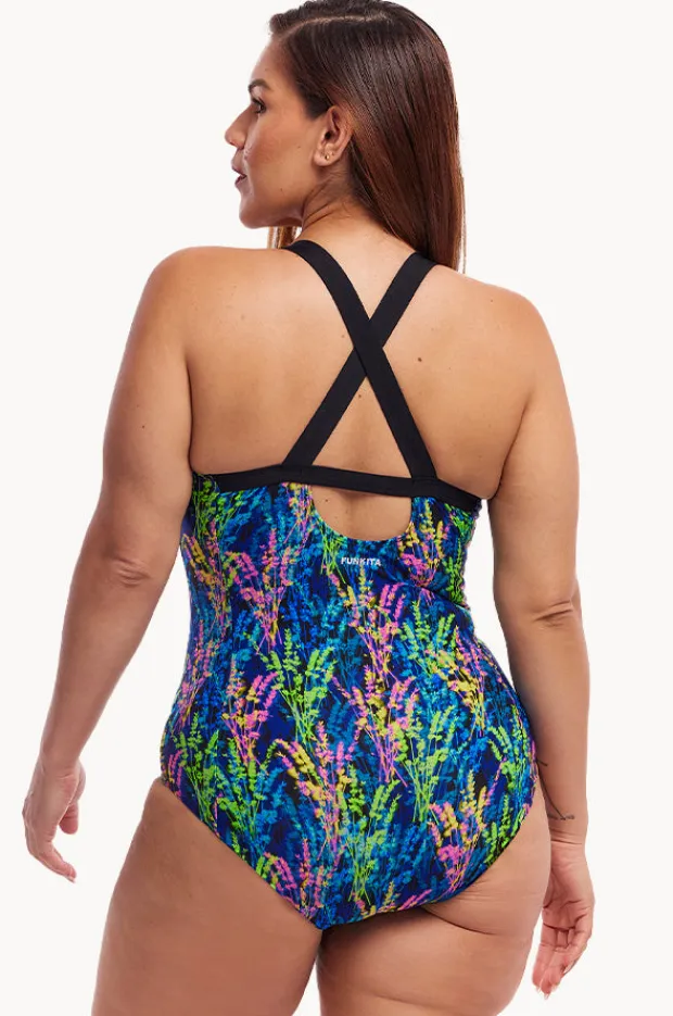 Women Funkita Midnight Meadow Brace Me Back One Piece