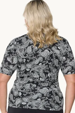 Women Capriosca Mono Paisley Short Sleeve Suntop