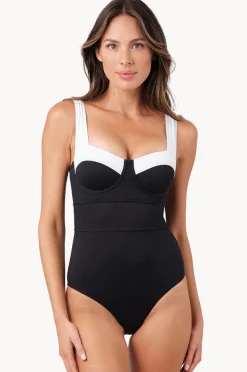 Women Une Piece Monochrome Texture Bustier Balconette One Piece
