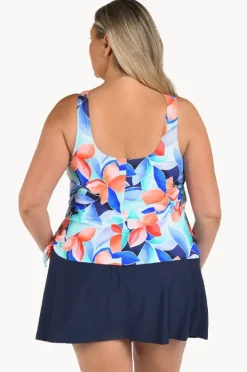 Women Maxine Mosaic Leaves Skirtini Swim Dress +