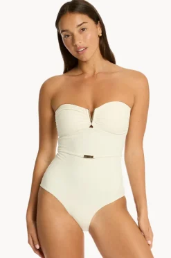 Women Sea Level Nautique V Bar Bandeau One Piece