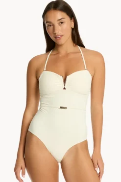 Women Sea Level Nautique V Bar Bandeau One Piece