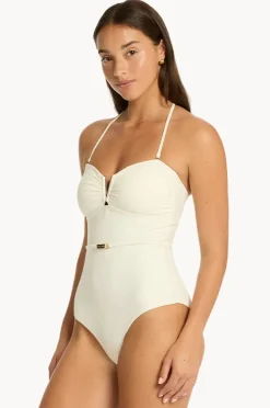 Women Sea Level Nautique V Bar Bandeau One Piece