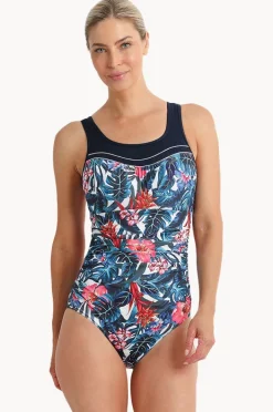 Women Poolproof Oasis Ruched Scoop Neck One Piece