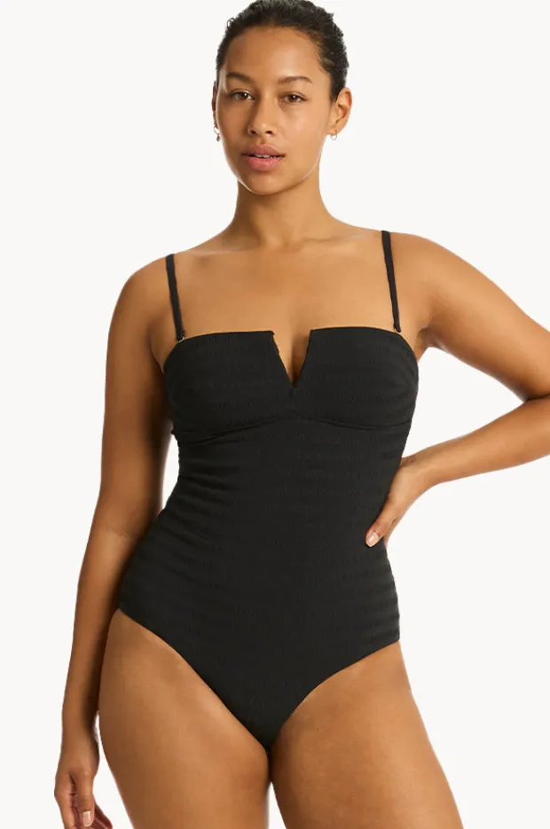 Women Sea Level Palisades Vee Bandeau One Piece