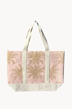 Women Cherry Red Palm Canvas Bag