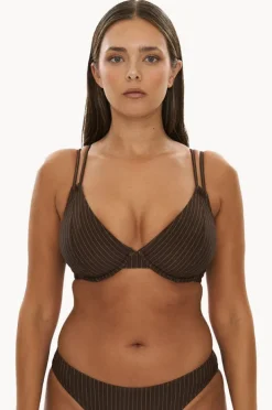 Women Raq Apparel Pinstripe FF/G Cup Underwire Halter