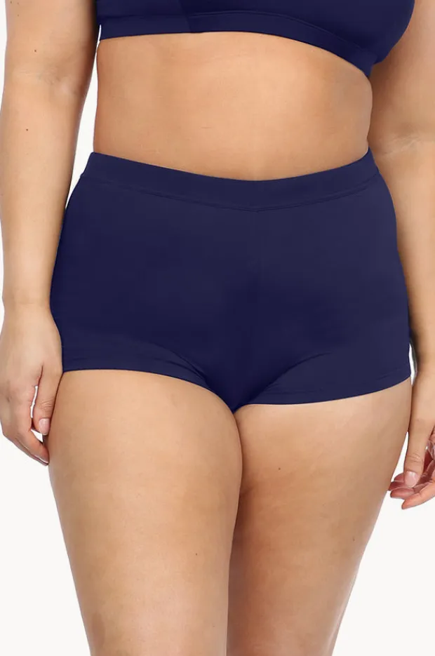 Women Base Swim Plain High Waisted Boyleg