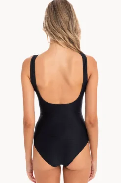Women Togs Swimwear Plain Textured Mesh High Neck One Piece
