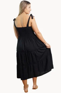 Women Sundrenched Plain Tie Up Smock Dress