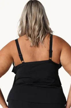 Women Capriosca Plain Tiered Frill Tankini Separate