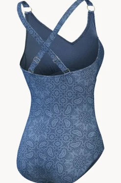 Women Speedo Printed Shaping V Neck One Piece