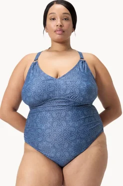 Women Speedo Printed Shaping V Neck One Piece