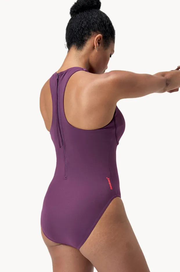 Women Speedo Racer Zip Back One Piece