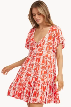 Women Billabong Row Of Palms Tie Dress