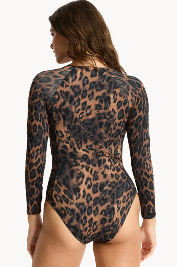 Women Sea Level Savanna Long Sleeve Sunsuit