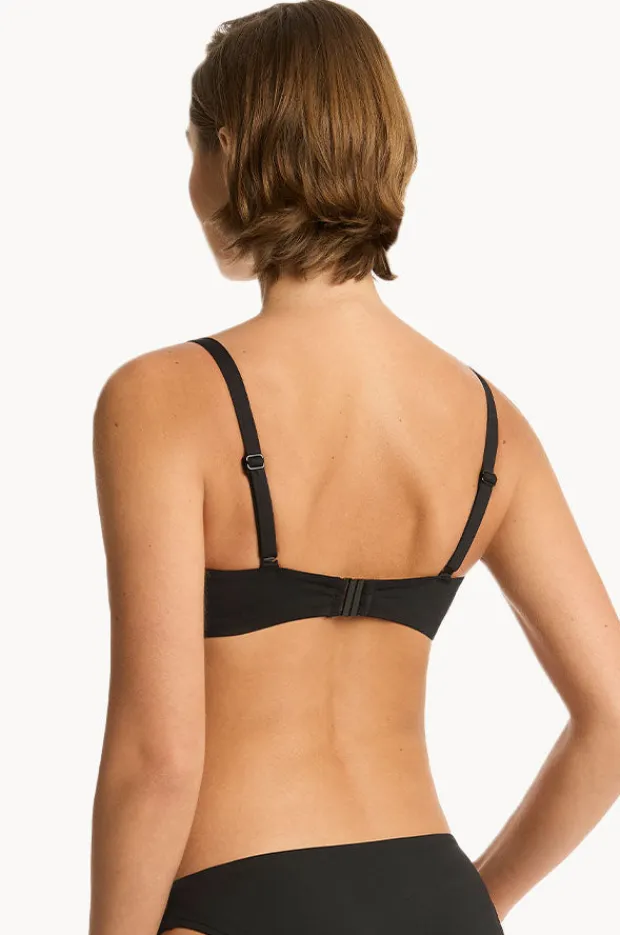 Women Sea Level Scalloped Square Neck Bralette