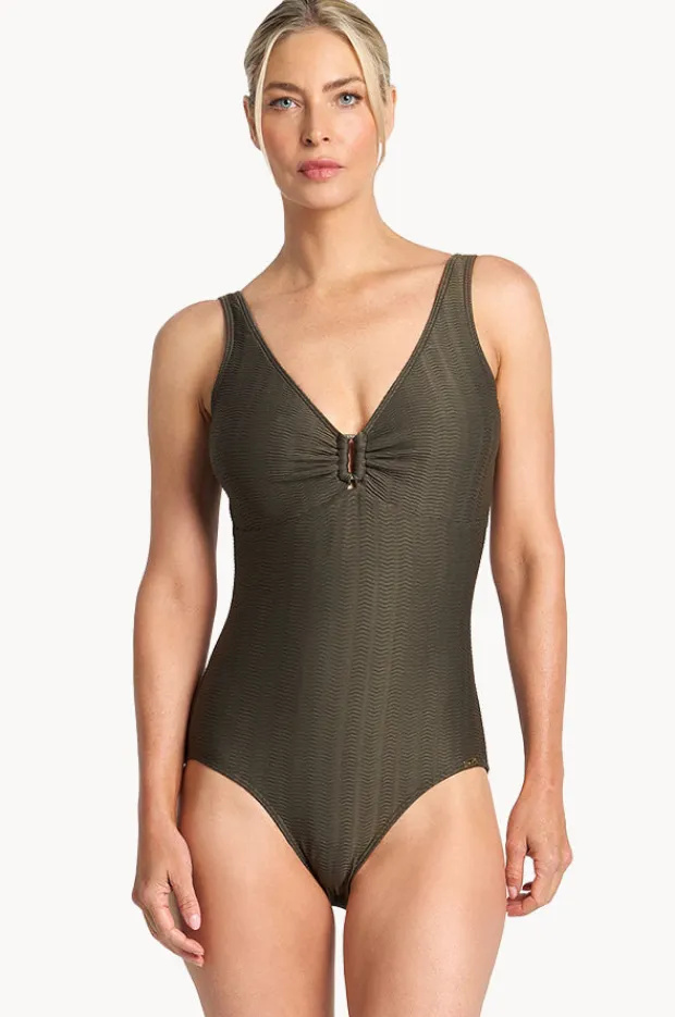 Women Jantzen Sky High Buckle One Piece