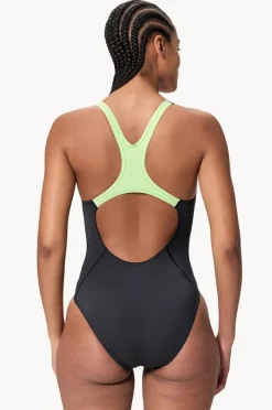 Women Speedo Solid Splice Medalist One Piece