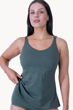 Women Base Swim Sports F/G Cup V Neck Tankini Separate