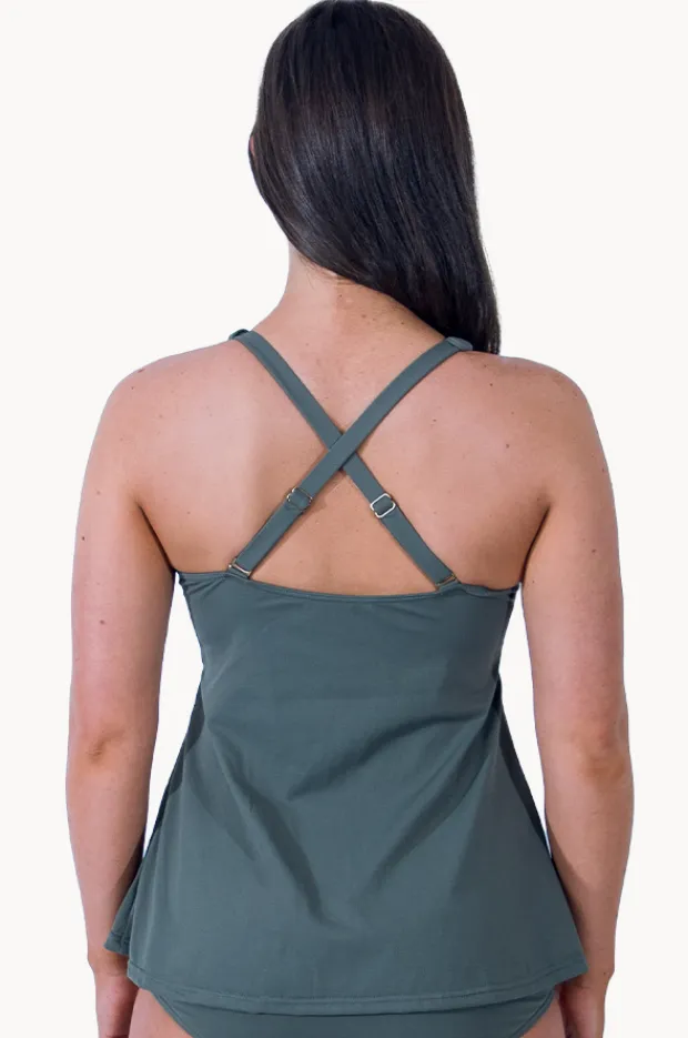 Women Base Swim Sports F/G Cup V Neck Tankini Separate