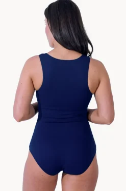 Women Base Swim Sports Zip Through One Piece