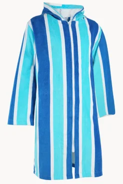Women Back Beach Co Stripe Hooded Towelling Robe M/L
