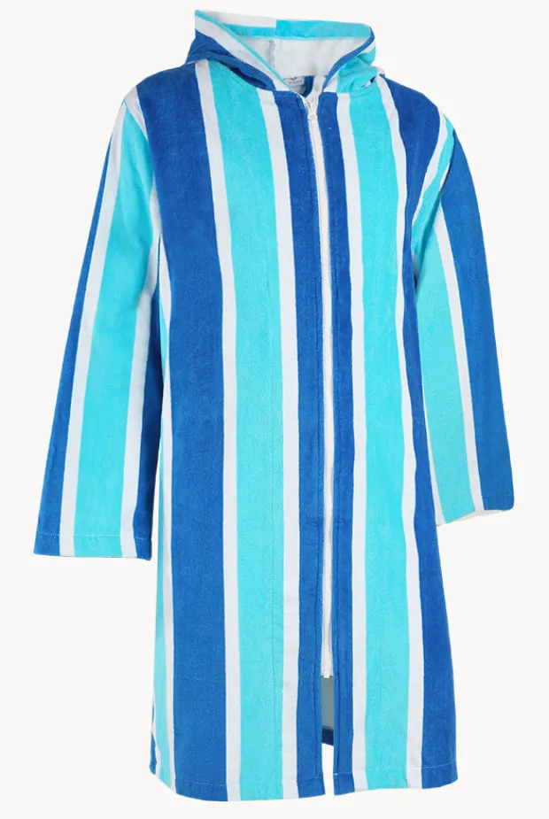 Women Back Beach Co Stripe Hooded Towelling Robe M/L