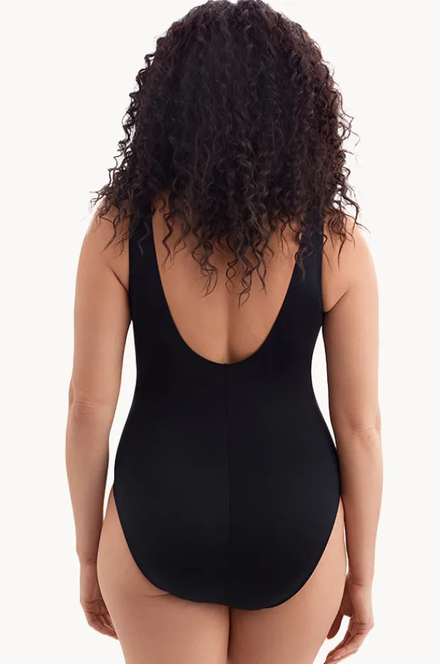 Women Longitude Summer Waves Long Torso Cross Over One Piece