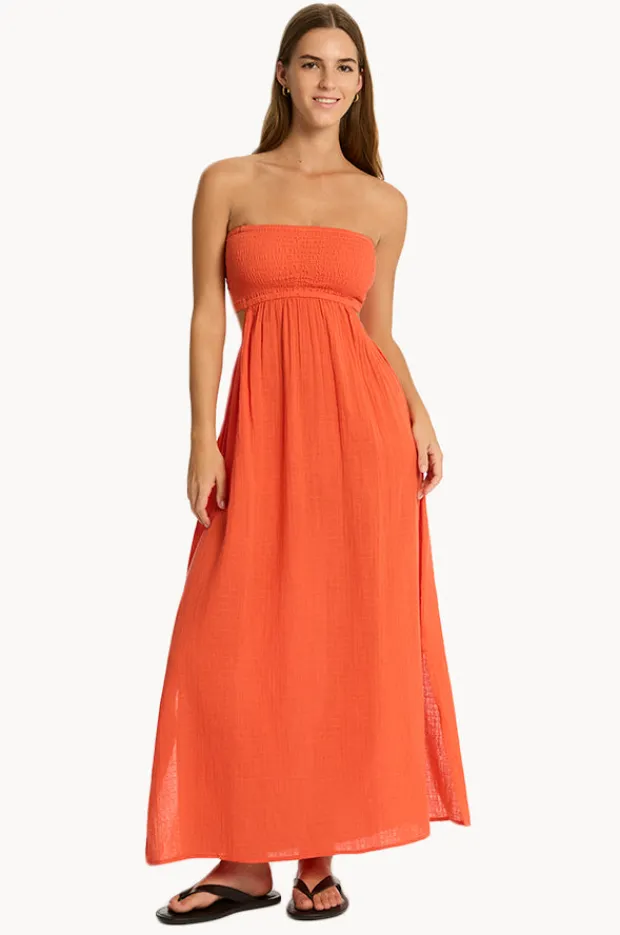 Women Sea Level Sunset Bandeau Dress