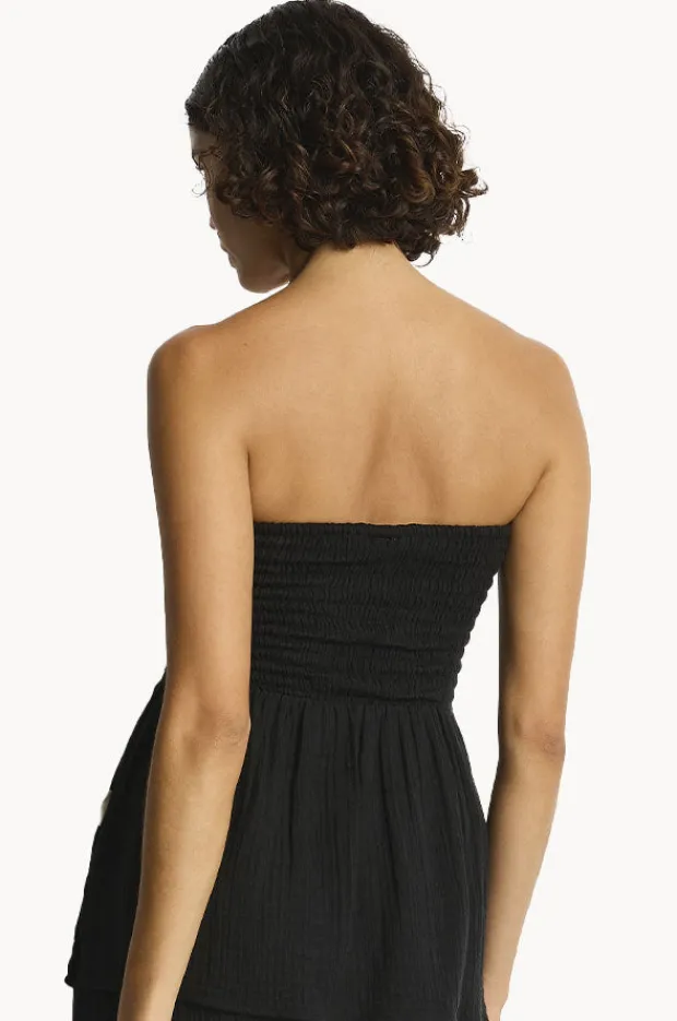 Women Sea Level Sunset Shirred Bandeau Top